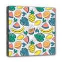 Seamless Pattern Tropical Fruit Banana Watermelon Papaya Lemon Orange Monstera Mini Canvas 8  x 8  (Stretched) View1