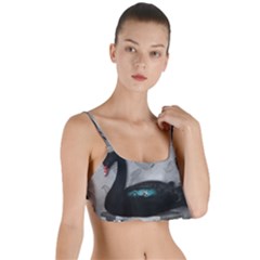 Wonderful Black Swan With Dark Mermaid Layered Top Bikini Top  by FantasyWorld7