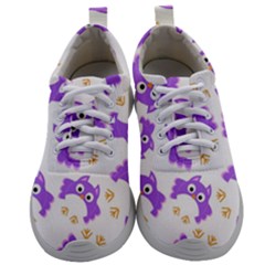 Purple Owl Pattern Background Mens Athletic Shoes by Vaneshart