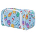 Cute Kawaii Ice Cream Seamless Pattern Toiletries Pouch View1