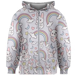 Seamless Pattern With Cute Rabbit Character Kids  Zipper Hoodie Without Drawstring by Vaneshart