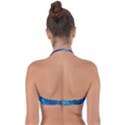 Abstract Classic Blue Background Halter Bandeau Bikini Top View2