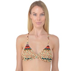 Ethnic Tribal Pattern Background Reversible Tri Bikini Top by Vaneshart