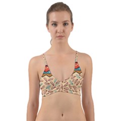 Ethnic Tribal Pattern Background Wrap Around Bikini Top by Vaneshart