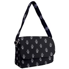 Creepy Skull Doll Motif Print Pattern Courier Bag by dflcprintsclothing