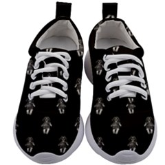 Creepy Skull Doll Motif Print Pattern Kids Athletic Shoes by dflcprintsclothing