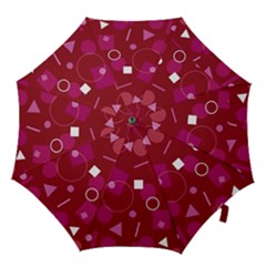 Lesbian Pride Flag Retro Shapes Pattern Hook Handle Umbrellas (medium) by VernenInk
