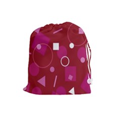 Lesbian Pride Flag Retro Shapes Pattern Drawstring Pouch (large) by VernenInk
