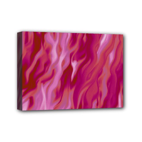 Lesbian Pride Abstract Smokey Shapes Mini Canvas 7  X 5  (stretched) by VernenInk