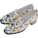 Watercolor Floral Seamless Pattern Women s Chunky Heel Loafers View2