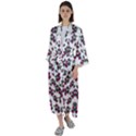Sakura Blossoms On White Color Maxi Satin Kimono View1