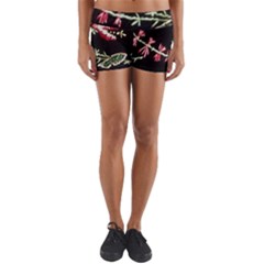 Peace Flower Yoga Shorts by DeneWestUK
