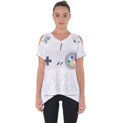 Ipaused2 Cut Out Side Drop Tee by ChezDeesTees