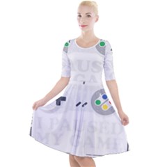 Ipaused2 Quarter Sleeve A-line Dress by ChezDeesTees