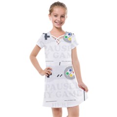 Ipaused2 Kids  Cross Web Dress by ChezDeesTees