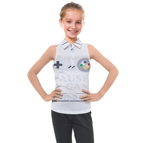 Ipaused2 Kids  Sleeveless Polo Tee by ChezDeesTees