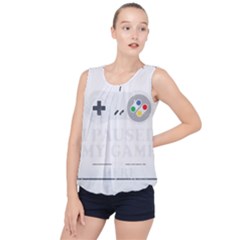 I Had To Pause My Game To Be Here Bubble Hem Chiffon Tank Top by ChezDeesTees