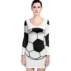 Soccer Lovers Gift Long Sleeve Velvet Bodycon Dress by ChezDeesTees