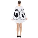Soccer Lovers Gift Long Sleeve Velvet V-neck Dress View2