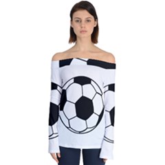 Soccer Lovers Gift Off Shoulder Long Sleeve Top by ChezDeesTees