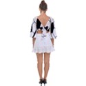 Soccer Lovers Gift Tie Back Butterfly Sleeve Chiffon Top View2