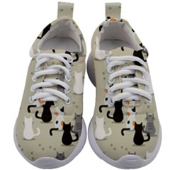 Cute Cat Seamless Pattern Kids Athletic Shoes by Vaneshart