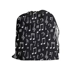 Chalk Music Notes Signs Seamless Pattern Drawstring Pouch (xl) by Vaneshart