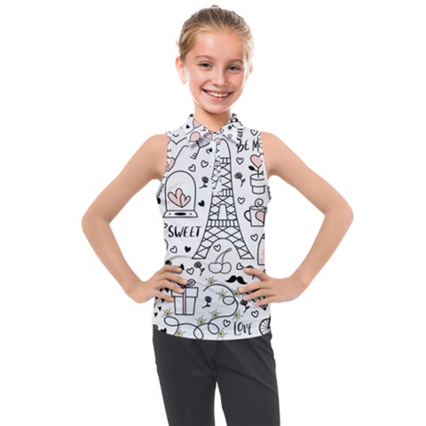 Big-collection-with-hand-drawn-objects-valentines-day Kids  Sleeveless Polo Tee by Vaneshart