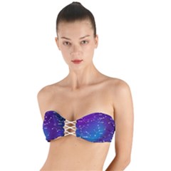 Realistic-night-sky-poster-with-constellations Twist Bandeau Bikini Top by Vaneshart