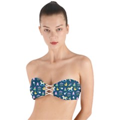 Cute Babies Toys Seamless Pattern Twist Bandeau Bikini Top by Vaneshart