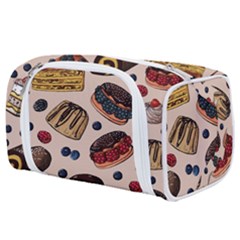 Seamless-pattern-with-sweet-cakes-berries Toiletries Pouch by Vaneshart