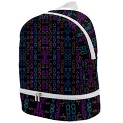 Neon Geometric Seamless Pattern Zip Bottom Backpack by dflcprintsclothing