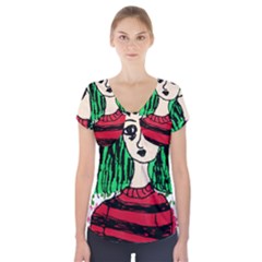 Freddy Girl Wall Short Sleeve Front Detail Top by snowwhitegirl