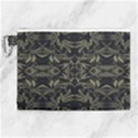 Stylized Golden Ornate Nature Motif Print Canvas Cosmetic Bag (XL) View1
