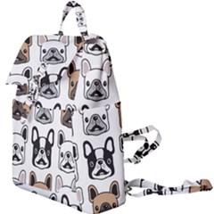 Dog French Bulldog Seamless Pattern Face Head Buckle Everyday Backpack by BangZart