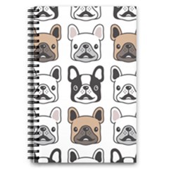 Dog French Bulldog Seamless Pattern Face Head 5 5  X 8 5  Notebook by BangZart