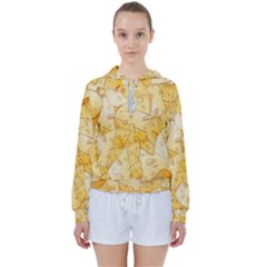 Cheese Slices Seamless Pattern Cartoon Style Women s Tie Up Sweat by BangZart
