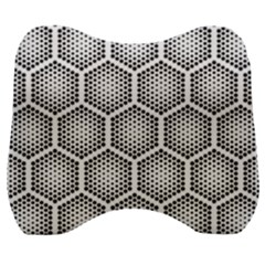Halftone Tech Hexagons Seamless Pattern Velour Head Support Cushion by BangZart