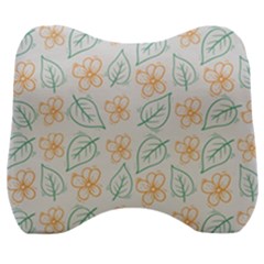 Hand Drawn Cute Flowers With Leaves Pattern Velour Head Support Cushion by BangZart