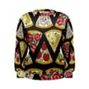 Vector seamless pattern with italian pizza top view Women s Sweatshirt View1