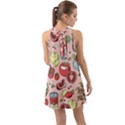 Tomato seamless pattern juicy tomatoes food sauce ketchup soup paste with fresh red vegetables Halter Tie Back Chiffon Dress View2