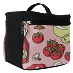 Tomato Seamless Pattern Juicy Tomatoes Food Sauce Ketchup Soup Paste With Fresh Red Vegetables Make Up Travel Bag (small) by BangZart