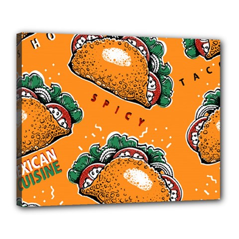 Seamless Pattern With Taco Canvas 20  X 16  (stretched) by BangZart