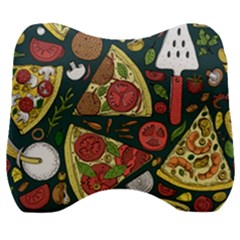 Vector Seamless Pizza Slice Pattern Hand Drawn Pizza Illustration Great Background Velour Head Support Cushion by BangZart