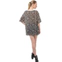 Leopard spots pattern, geometric dots, animal fur print Oversized Chiffon Top View2