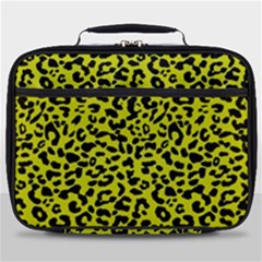 Leopard Spots Pattern, Yellow And Black Animal Fur Print, Wild Cat Theme Full Print Lunch Bag by Casemiro