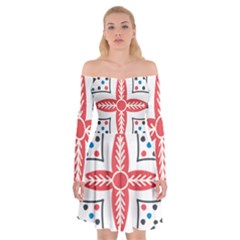 Motif Off Shoulder Skater Dress by Sobalvarro