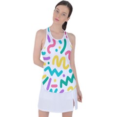 Abstract Pop Art Seamless Pattern Cute Background Memphis Style Racer Back Mesh Tank Top by BangZart