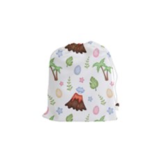 Cute Palm Volcano Seamless Pattern Drawstring Pouch (small) by BangZart