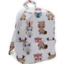 Cute cartoon boho animals seamless pattern Zip Up Backpack View2